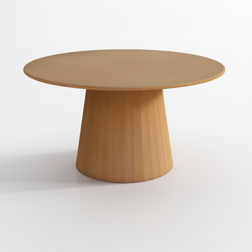 Mesa de Comedor Redonda con Pedestal de Madera Maciza Anton