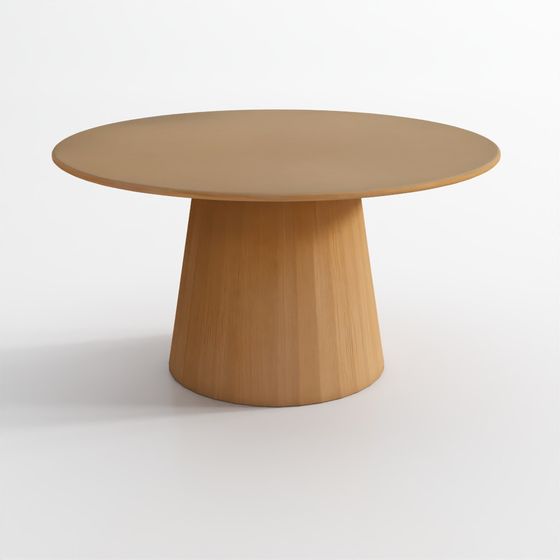 Mesa de Comedor Redonda con Pedestal de Madera Maciza Anton