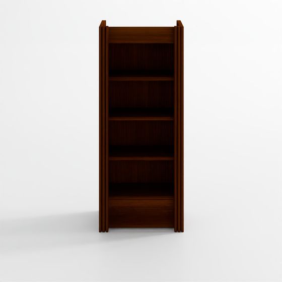Siena Walnut Wood 4-Shelf Storage Bookcase