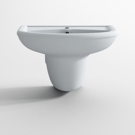 Wall Hung Basin with Half Pedestal