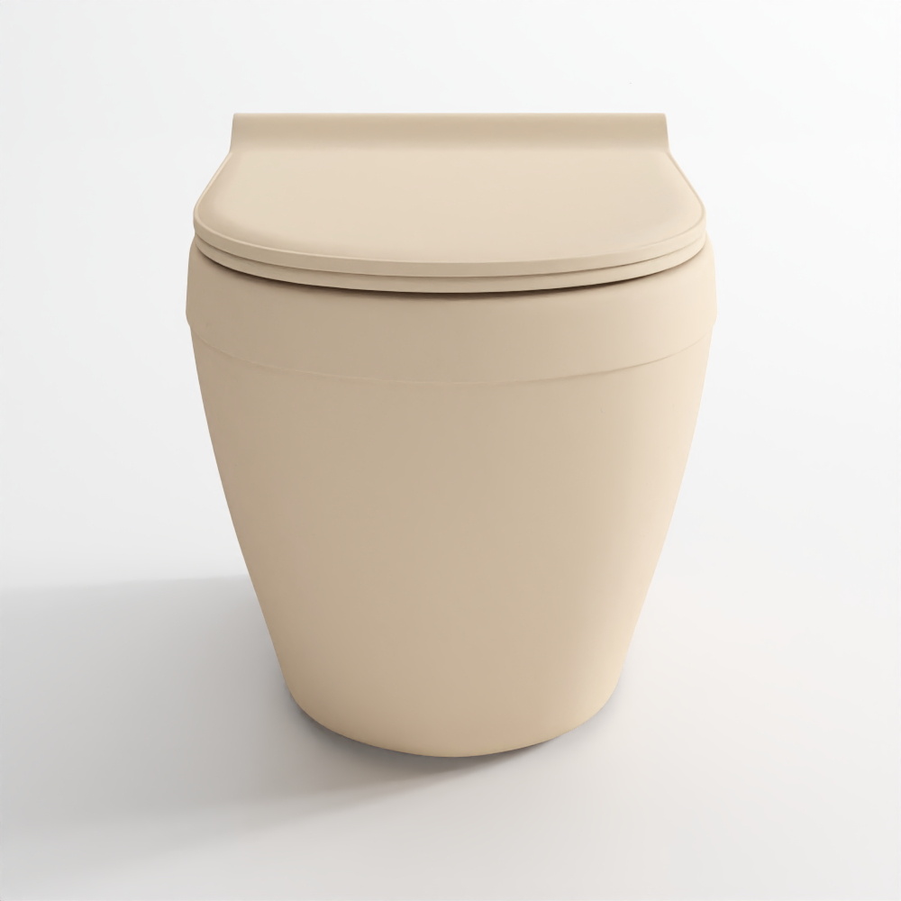 Rimless, blind installation wall hung WC - beige matt