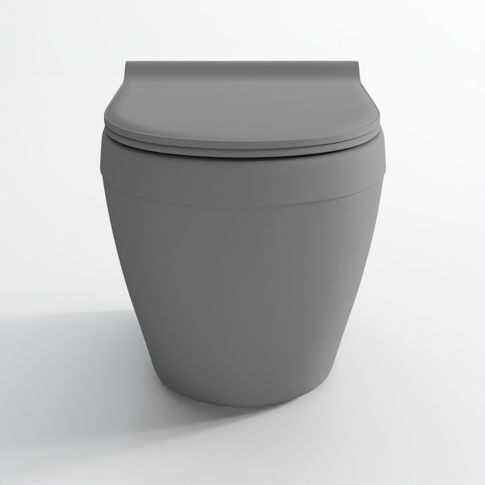 WC sospeso senza bordo per installazione nascosta - Grigio opaco