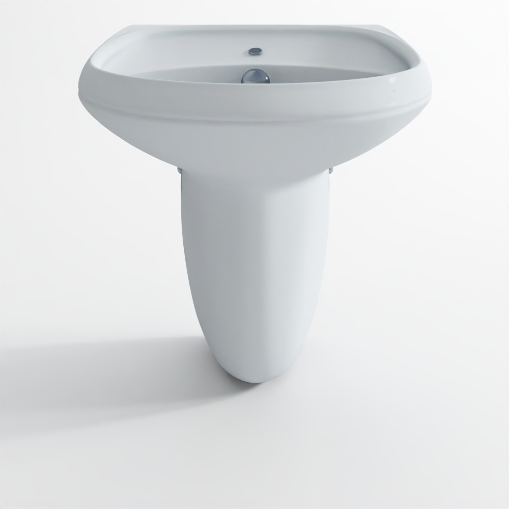 Wall hung basin with half pedestal