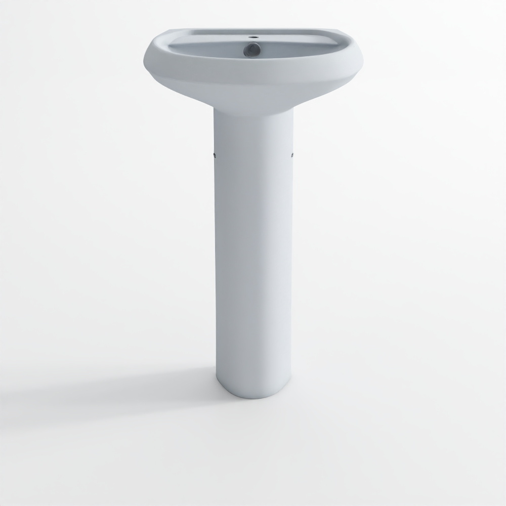 Wall-Hung Basin with Half Pedestal - 2