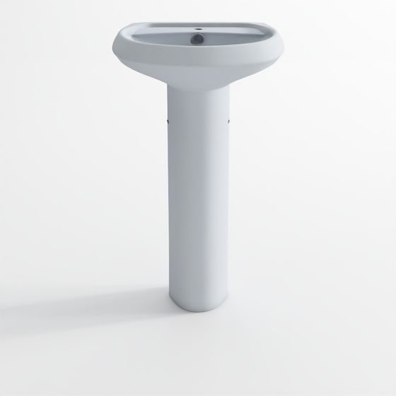 Wall-Hung Basin with Half Pedestal - 2