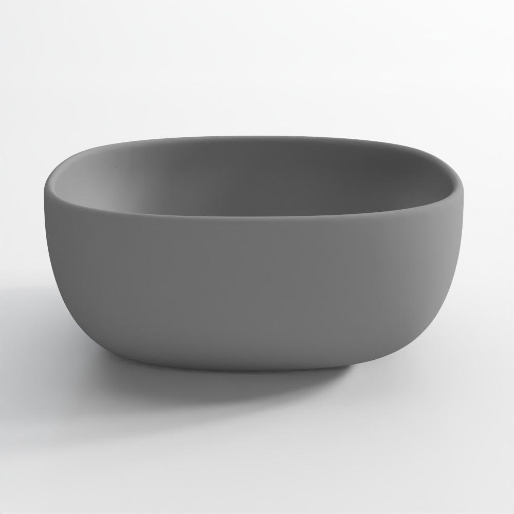 Thin rim table top basin - JDR-2 - grey matt