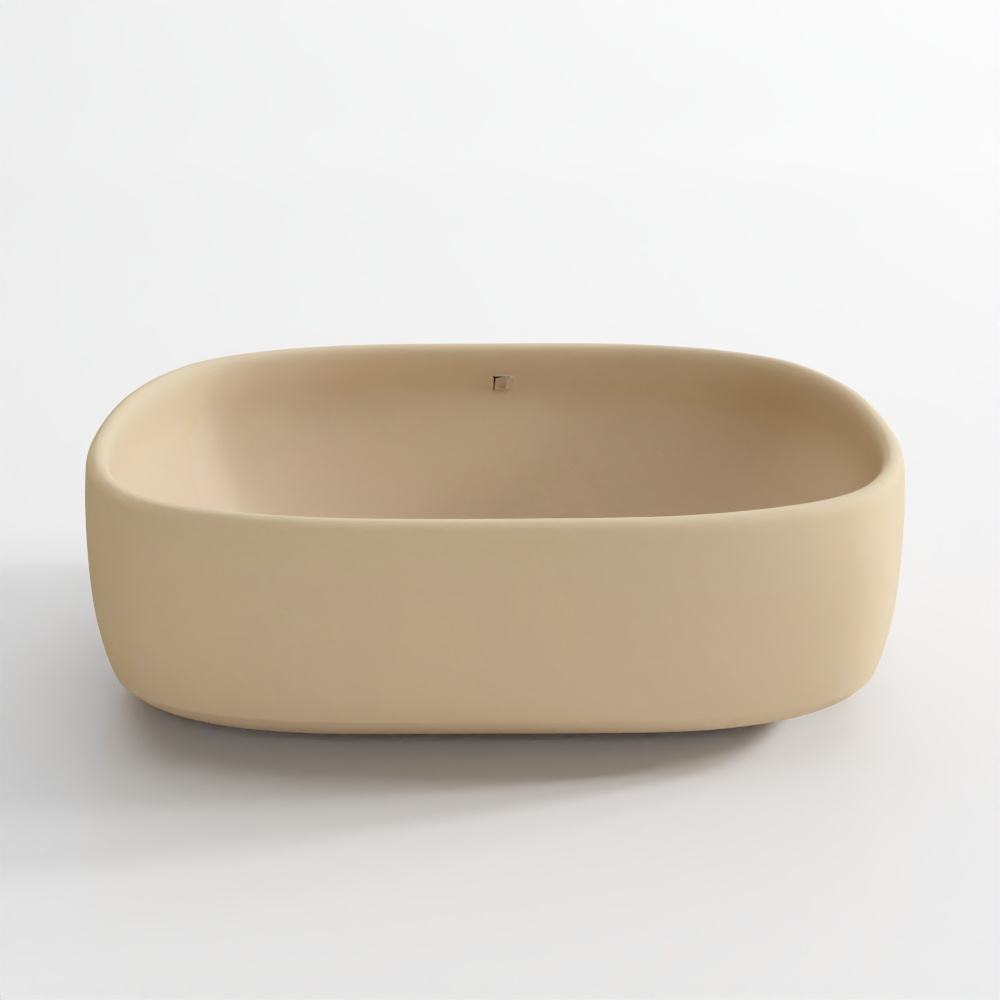Thin rim table top basin - JDR-3 - beige matt