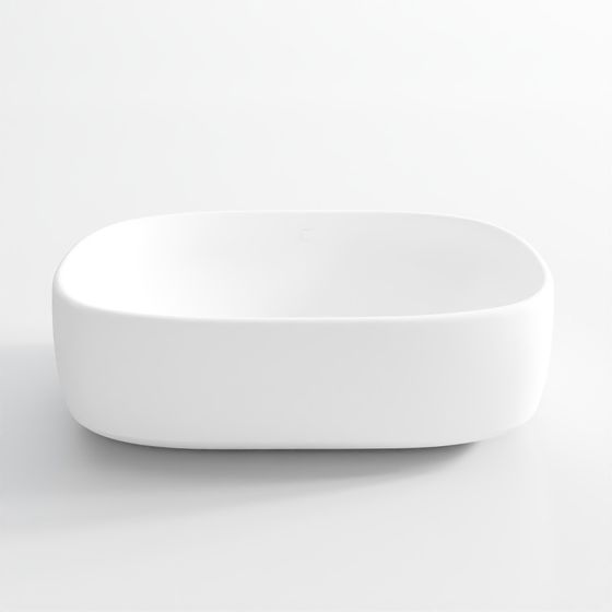 Thin Rim Tabletop Basin - JDR-3 White Matte