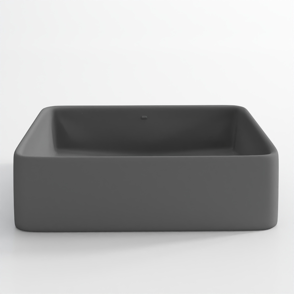 Thin rim table top basin - JDR - grey matt