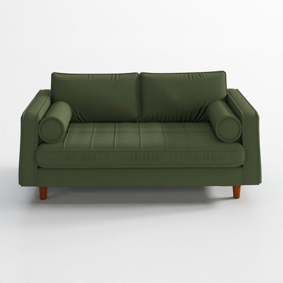 Canapé 2 places en velours capitonné Sven