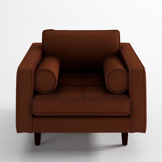Sven Tufted Leather Lounge Chair