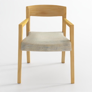 Wood-Pattern Armchair 3D Model – Low-Poly Wooden Frame