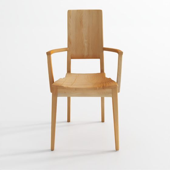 Stylish Wooden Chair 3D model with Low Poly Design