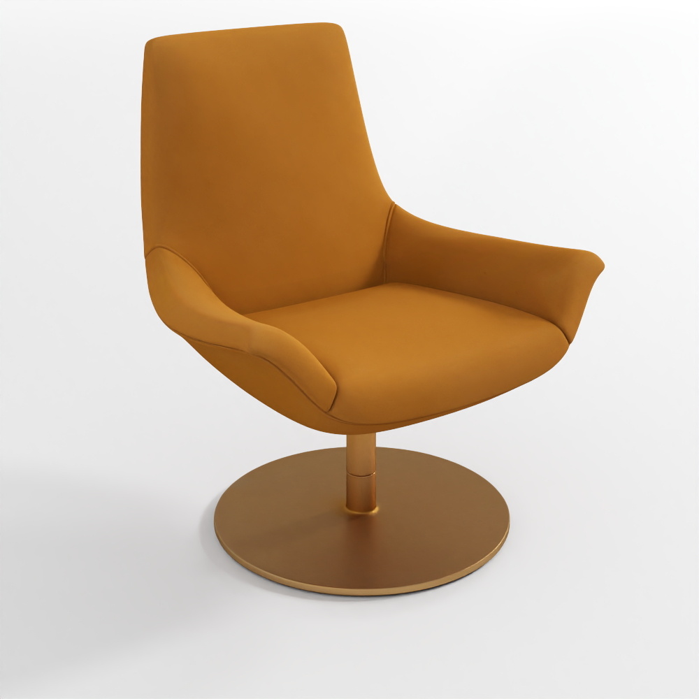 Поворотное кожаное кресло Ларио