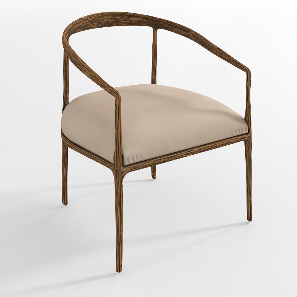 Thaddeus Leather Curved Chair