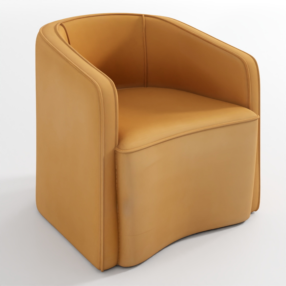 Aurelie Barrelback Leather Swivel Chair