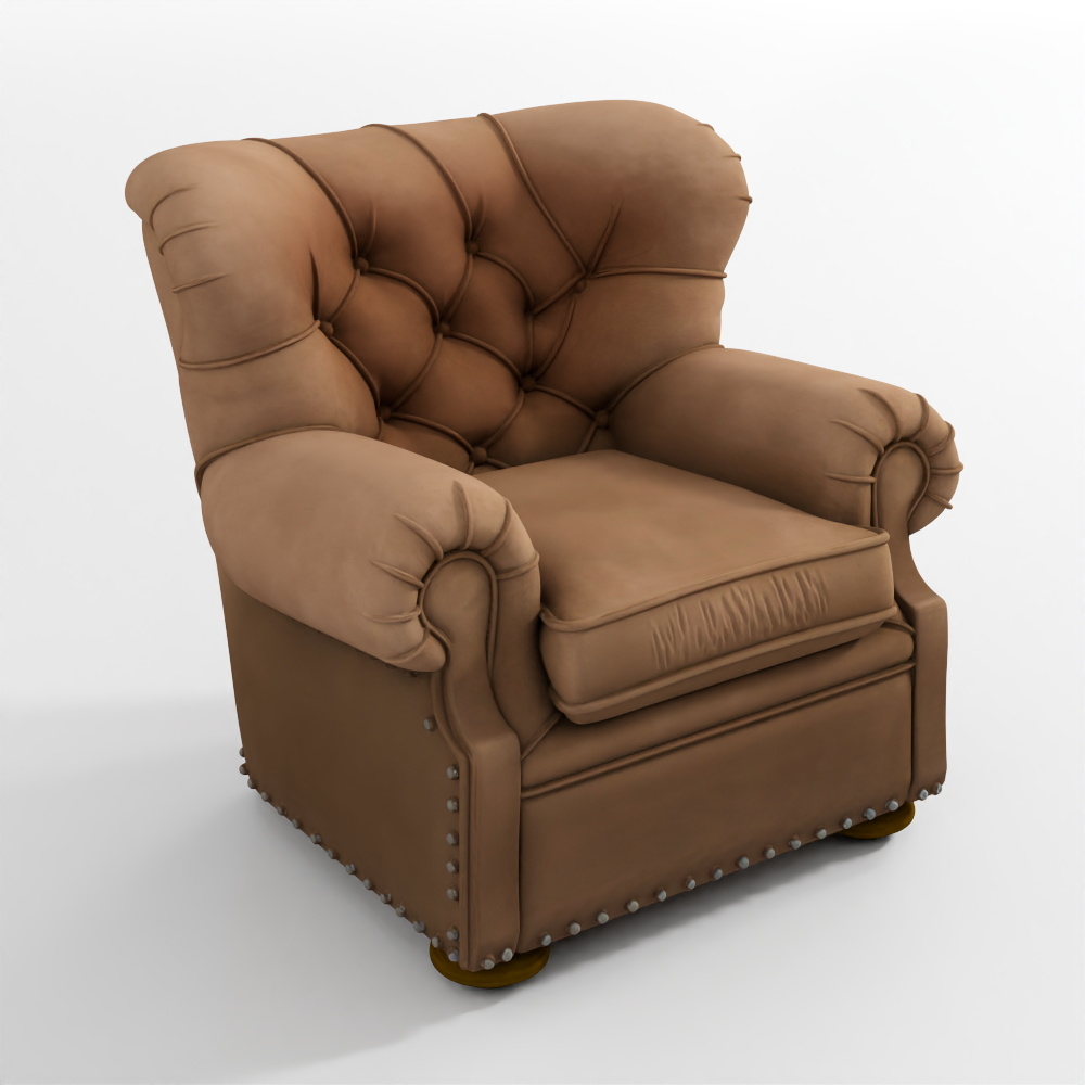 Sillón Churchill de Cuero con Tachuelas