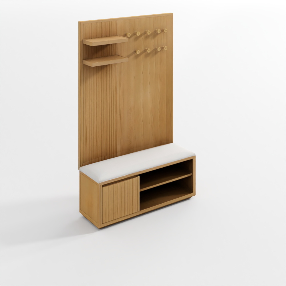 Set panca Kouva e pannello muro con spazio di archiviazione