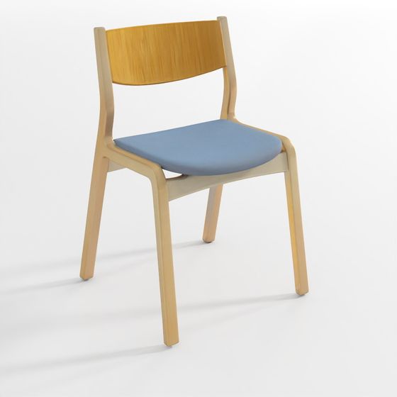 Stylish Low-Poly Wooden Chair 3D model