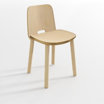 Contemporary Low-Poly Chair 3D Model – Light Brown Wood