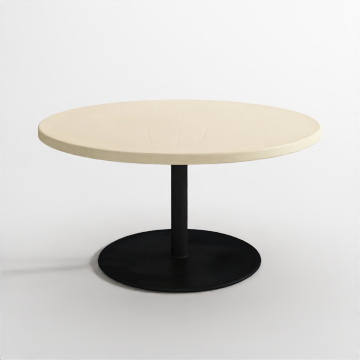 Stylish Low-Polygon Round Table 3D Model – Beige & Black