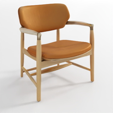 Cozy Lounge Chair 3D Model – Light Brown Leather