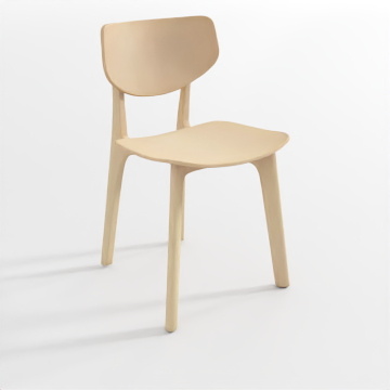 Streamlined Dining Chair 3D Model – Minimalist Beige Design