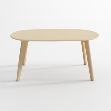 Elegant Oval Coffee Table 3D Model – Minimalist Wood Design
