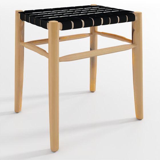 Wooden Woven Stool 3D model