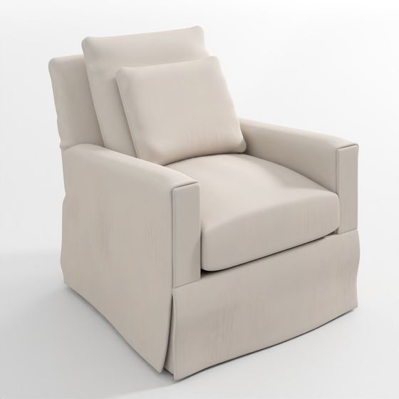 Grady Notch Arm Swivel Chair - Skirted