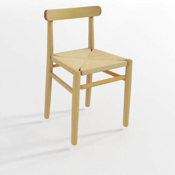 Elegant Wooden Dining Chair 3D model
