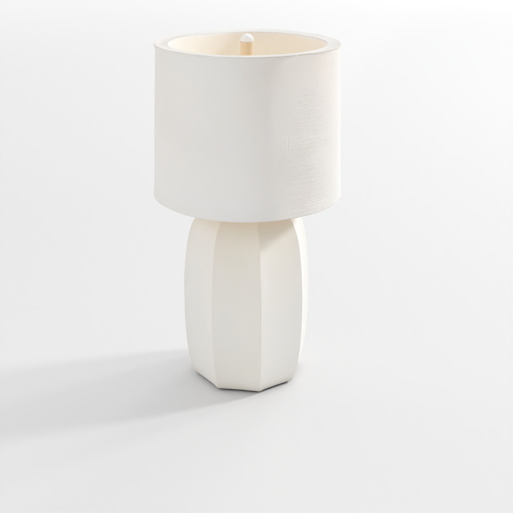 Lámpara de Mesa Pequeña Amaryllis de Cerámica Blanca 24.5