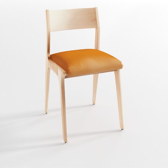 Lakin White Oak Leather Dining Chair