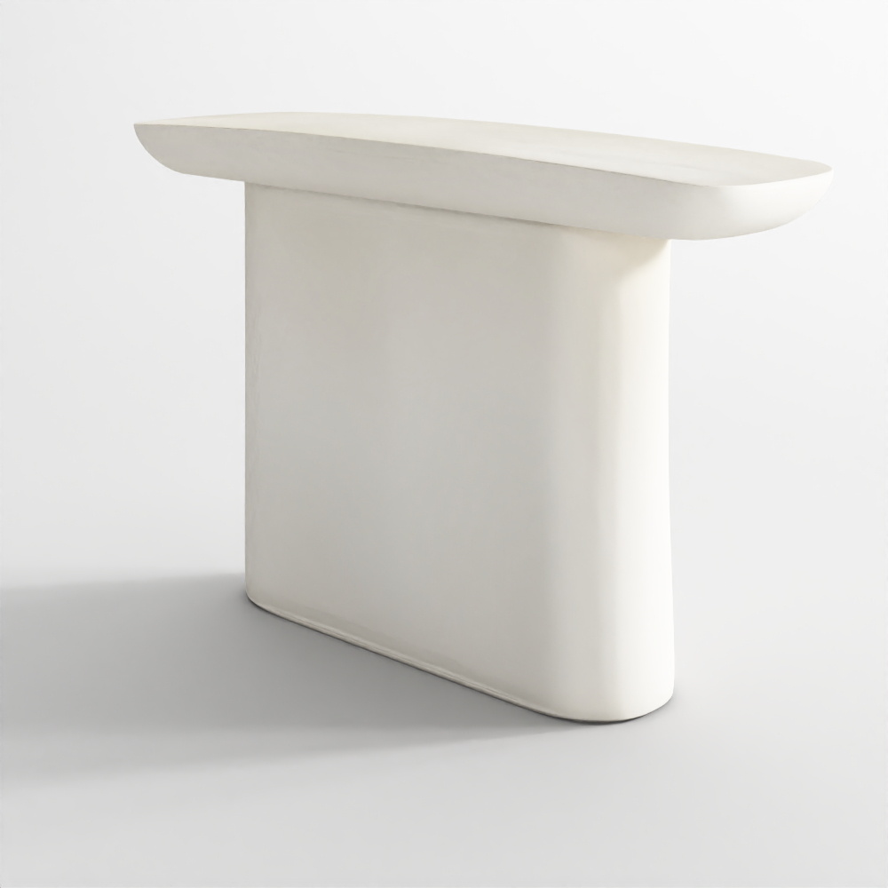 โต๊ะคอนโซล Quarry สีขาวทำจากเส้นใยรีไซเคิล 48