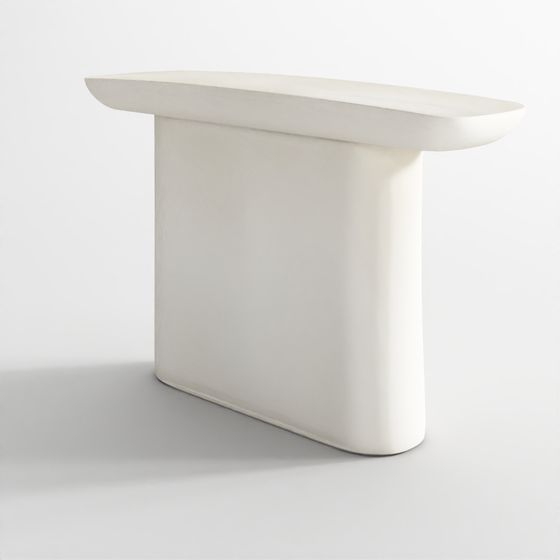 โต๊ะคอนโซล Quarry สีขาวทำจากเส้นใยรีไซเคิล 48