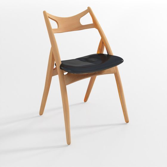 Elegant Nordic Style Wood Rhythm Chair 3D model