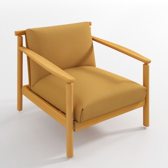 Ojai Leather Wood Frame Accent Chair