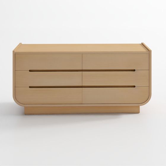 威尼斯65皮革及橡木六抽長櫃