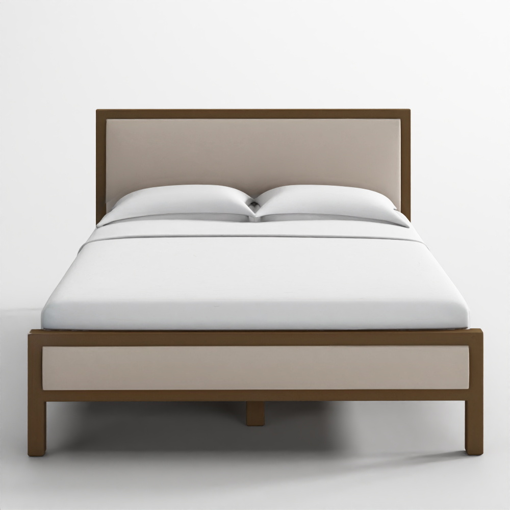 Keane Weathered Natural Wood Upholstered King Bed