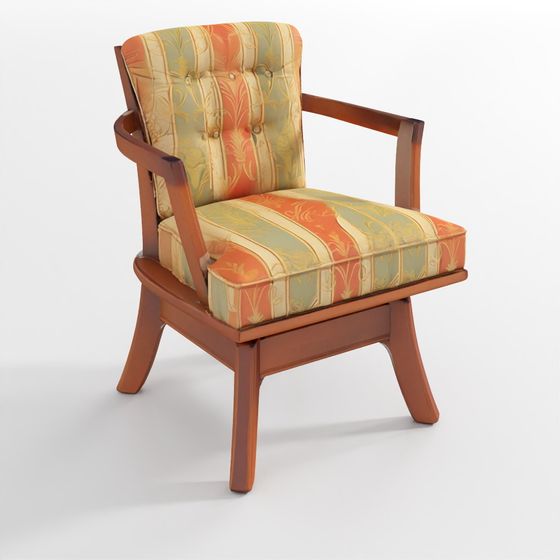 Retro Striped Armchair 3D model
