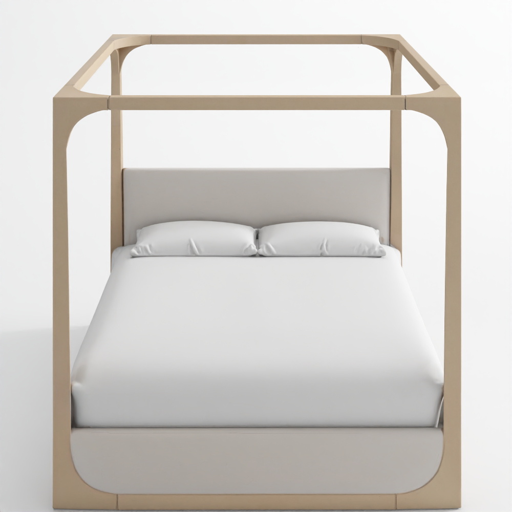 Escondido 仿舊灰色相思木軟墊床頭板