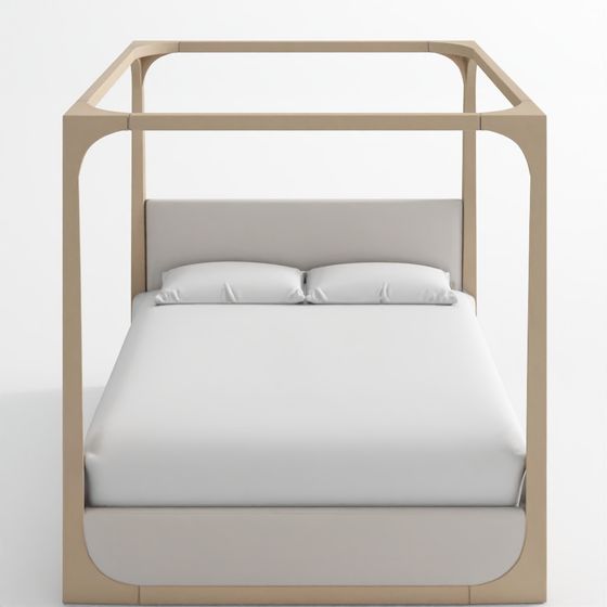 Escondido Weathered Grey Acacia Wood Upholstered King