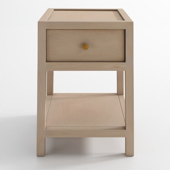 Keane 18 Weathered Natural Solid Wood Narrow Nightstand