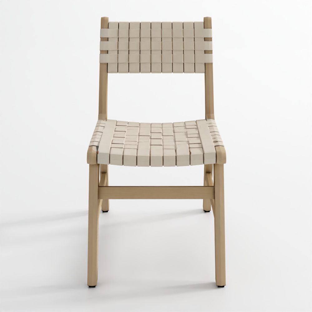 アボットアカシア編み込み屋外ダイニングチェア