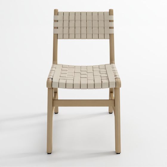 アボットアカシア編み込み屋外ダイニングチェア