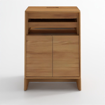 Urban Alley Storage Cabinet 3D Model – Low-Poly Wood Finish