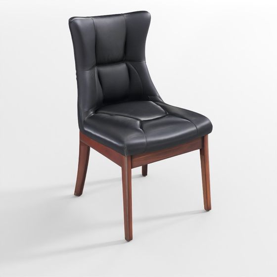 Elegant Wingback Chair 3D model with Leather Texture