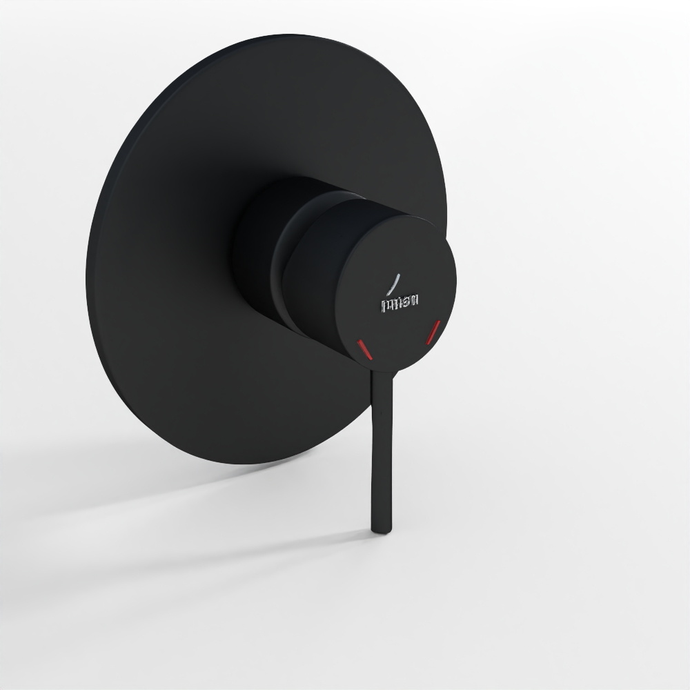 Kit Parti Esterne per Miscelatore Doccia con Leva Singola - Nero Opaco