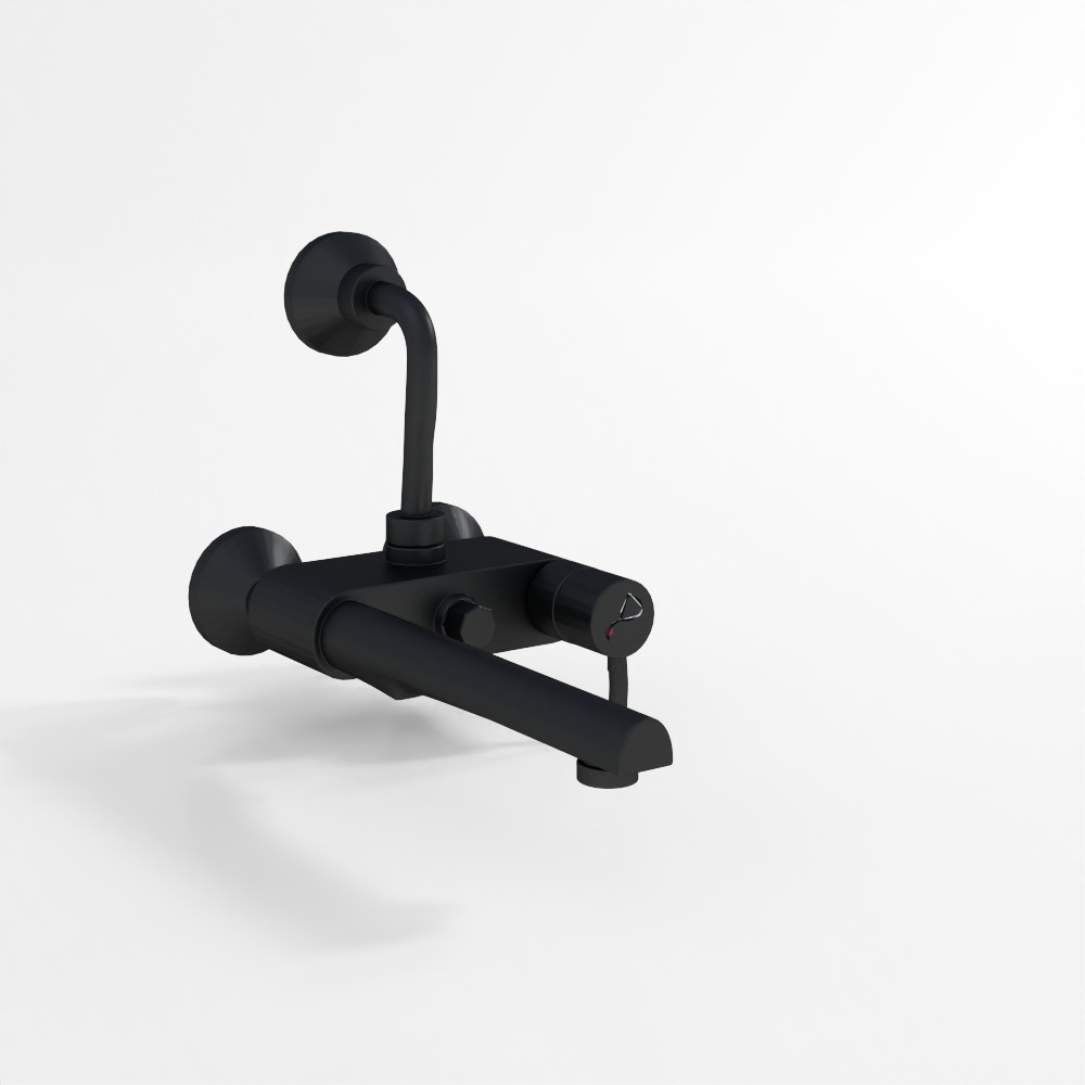 Miscelatore a Parete con Leva Singola - Nero Opaco