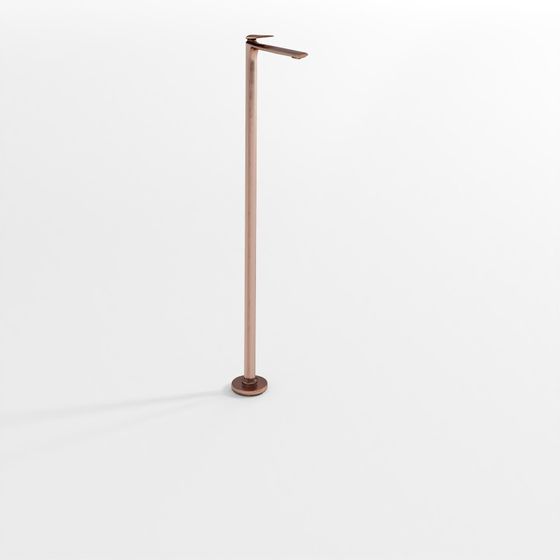 Mezclador de Lavabo Montado en Suelo de Palanca Única - PVD Oro Rosa